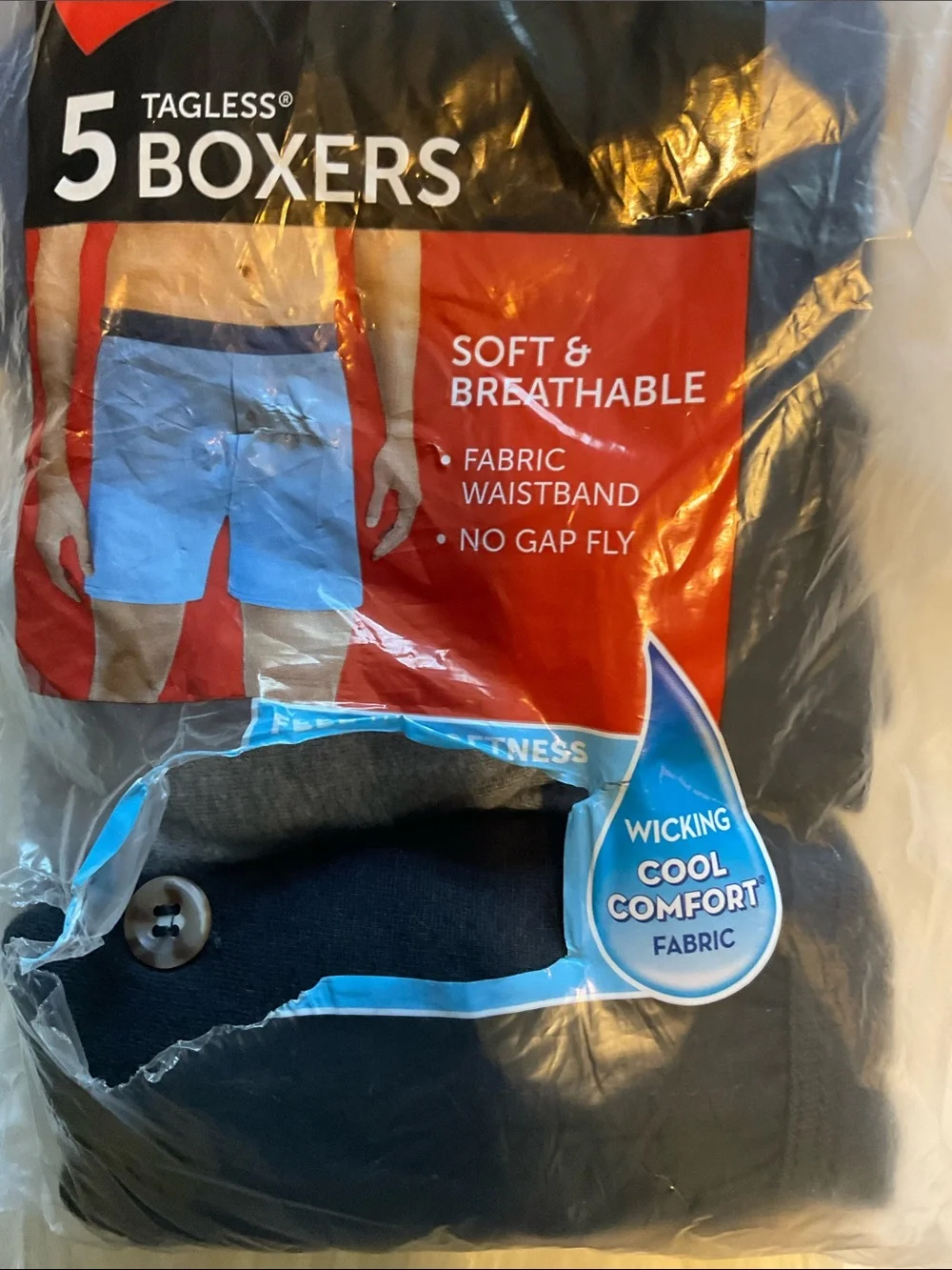 Hanes Men’s Tagless Soft and Breathable No Gap Fly Boxers